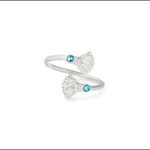 Alex and Ani Blue sterling silver BlueLotus Ring